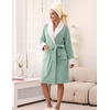 Ekouaer Soft Robes for Women Fluffy,Warm Fleece Robe,Cozy Plush Bathrobe(Green)
