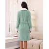Ekouaer Soft Robes for Women Fluffy,Warm Fleece Robe,Cozy Plush Bathrobe(Green)