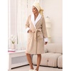 Ekouaer Soft Robes for Women Fluffy,Warm Fleece Robe,Cozy Plush Bathrobe(Khaki)
