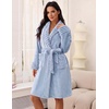 Ekouaer Soft Robes for Women Fluffy,Warm Fleece Robe,Cozy Plush Bathrobe(Light Blue)