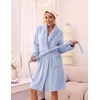 Ekouaer Soft Robes for Women Fluffy,Warm Fleece Robe,Cozy Plush Bathrobe(Light Blue)