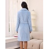 Ekouaer Soft Robes for Women Fluffy,Warm Fleece Robe,Cozy Plush Bathrobe(Light Blue)