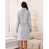 Ekouaer Soft Robes for Women Fluffy,Warm Fleece Robe,Cozy Plush Bathrobe(Light Grey)