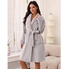 Ekouaer Soft Robes for Women Fluffy,Warm Fleece Robe,Cozy Plush Bathrobe(Light Grey)