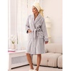 Ekouaer Soft Robes for Women Fluffy,Warm Fleece Robe,Cozy Plush Bathrobe(Light Grey)