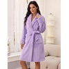 Ekouaer Soft Robes for Women Fluffy,Warm Fleece Robe,Cozy Plush Bathrobe(Lilac)