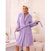 Ekouaer Soft Robes for Women Fluffy,Warm Fleece Robe,Cozy Plush Bathrobe(Lilac)