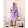 Ekouaer Soft Robes for Women Fluffy,Warm Fleece Robe,Cozy Plush Bathrobe(Lilac)