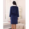 Ekouaer Soft Robes for Women Fluffy,Warm Fleece Robe,Cozy Plush Bathrobe(Navy Blue)