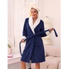 Ekouaer Soft Robes for Women Fluffy,Warm Fleece Robe,Cozy Plush Bathrobe(Navy Blue)
