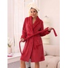 Ekouaer Soft Robes for Women Fluffy,Warm Fleece Robe,Cozy Plush Bathrobe(Red)