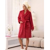 Ekouaer Soft Robes for Women Fluffy,Warm Fleece Robe,Cozy Plush Bathrobe(Red)
