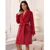 Ekouaer Soft Robes for Women Fluffy,Warm Fleece Robe,Cozy Plush Bathrobe(Red)