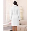 Ekouaer Soft Robes for Women Fluffy,Warm Fleece Robe,Cozy Plush Bathrobe(White)