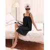 Ekouaer Towel Robe for Women Short Spa Bath Wrap Towel Wrap Shower Robe(Black)