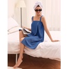 Ekouaer Towel Robe for Women Short Spa Bath Wrap Towel Wrap Shower Robe(Navy Blue)