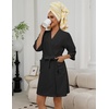 Ekouaer Towel Robe for Women Terry Cloth Robes for Women Absorbent Bathrobe(Black)