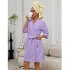 Ekouaer Towel Robe for Women Terry Cloth Robes for Women Absorbent Bathrobe(Lavender)