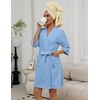 Ekouaer Towel Robe for Women Terry Cloth Robes for Women Absorbent Bathrobe(Light Blue)