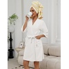 Ekouaer Towel Robe for Women Terry Cloth Robes for Women Absorbent Bathrobe(Pure White)