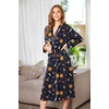 Ekouaer Women Kimono Robes Full Length Knit Bathrobe Lightweight Sleepwear(Deep Blue – Mystic)