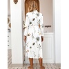 Ekouaer Women Kimono Robes Full Length Knit Bathrobe Lightweight Sleepwear(Floral White 2)
