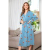 Ekouaer Women Kimono Robes Full Length Knit Bathrobe Lightweight Sleepwear(Light Blue – Juice)