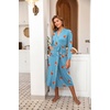 Ekouaer Women Kimono Robes Full Length Knit Bathrobe Lightweight Sleepwear(Light Blue – Juice)