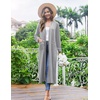 Ekouaer Women Kimono Robes Full Length Knit Bathrobe Lightweight Sleepwear(Light Gray)