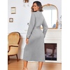 Ekouaer Women Kimono Robes Full Length Knit Bathrobe Lightweight Sleepwear(Light Gray)