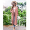 Ekouaer Women Kimono Robes Full Length Knit Bathrobe Lightweight Sleepwear(Misty Rose)