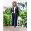 Ekouaer Women Kimono Robes Full Length Knit Bathrobe Lightweight Sleepwear(Navy Blue)