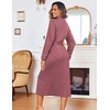 Ekouaer Women Kimono Robes Full Length Knit Bathrobe Lightweight Sleepwear(Purplish Red)