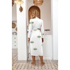 Ekouaer Women Kimono Robes Full Length Knit Bathrobe Lightweight Sleepwear(White – Evil Eye)