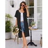 Ekouaer Women Zip Up Robe Bathrobe Lightweight House Coats with Pockets(Black)