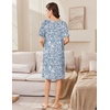 Ekouaer Women Zip Up Robe Bathrobe Lightweight House Coats with Pockets(Blue Leaves)