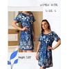 Ekouaer Women Zip Up Robe Bathrobe Lightweight House Coats with Pockets(Evening Blue Vines)