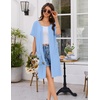 Ekouaer Women Zip Up Robe Bathrobe Lightweight House Coats with Pockets(Light Blue)