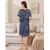 Ekouaer Women Zip Up Robe Bathrobe Lightweight House Coats with Pockets(Navy Floral)