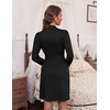 Ekouaer Women’s Robe Soft Lightweight 3/4 Sleeve Knit Bathrobe with Pockets(Black)