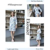 Ekouaer Women’s Robe Soft Lightweight 3/4 Sleeve Knit Bathrobe with Pockets(Blue Floral)