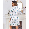 Ekouaer Women’s Robe Soft Lightweight 3/4 Sleeve Knit Bathrobe with Pockets(Blue Floral)