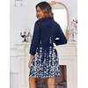Ekouaer Women’s Robe Soft Lightweight 3/4 Sleeve Knit Bathrobe with Pockets(Blue White Floral)