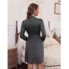 Ekouaer Women’s Robe Soft Lightweight 3/4 Sleeve Knit Bathrobe with Pockets(Dark Grey)