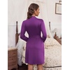 Ekouaer Women’s Robe Soft Lightweight 3/4 Sleeve Knit Bathrobe with Pockets(Eggplant)