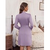 Ekouaer Women’s Robe Soft Lightweight 3/4 Sleeve Knit Bathrobe with Pockets(Lavender)