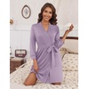 Ekouaer Women’s Robe Soft Lightweight 3/4 Sleeve Knit Bathrobe with Pockets(Lavender)
