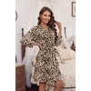 Ekouaer Women’s Robe Soft Lightweight 3/4 Sleeve Knit Bathrobe with Pockets(Leopard Apricot)