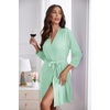 Ekouaer Women’s Robe Soft Lightweight 3/4 Sleeve Knit Bathrobe with Pockets(Light Green)