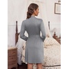 Ekouaer Women’s Robe Soft Lightweight 3/4 Sleeve Knit Bathrobe with Pockets(Light Grey)